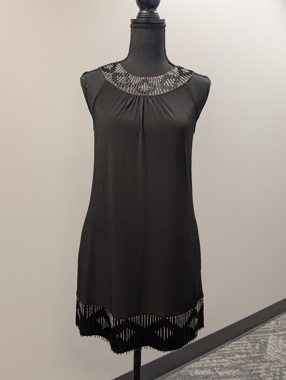Express Sleeveless Beaded Tassel Tunic Dress Retro Y2K Rave XS